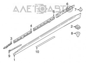 Left rear threshold mount left BMW 7 G12 16-22
