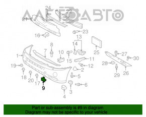 Front bumper headlight washer plug left Lexus RX400h 06-09