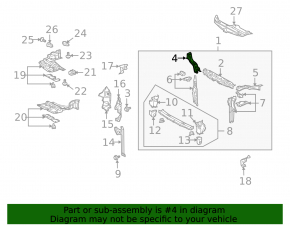 Right eyelash TV bracket for Toyota Prius 2009-2010