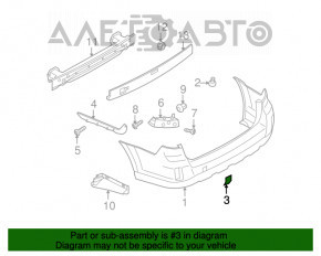 Tow Hook Cap Rear Bumper Subaru Outback 15-17