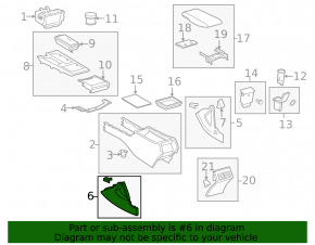 Left side trim panel for the center console of a Toyota Camry v40, gray
