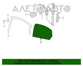 Glass door rear left Dodge Dart 13-16