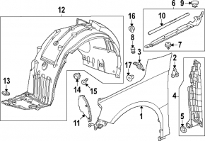 Front bumper mount right upper wing Honda Accord 23-