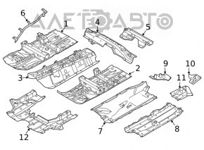 Front right underbody protection for Nissan Rogue 21-26 US built, tears