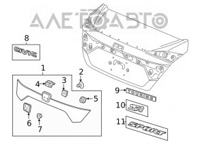 Honda Civic X FC 16-21 4D Trunk Lid Civic Emblem