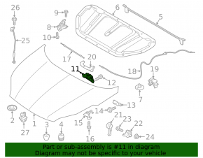 Kia Sportage 17-22 hood lock with sensor