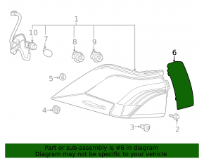 Outer Wing Light Cover Rear Left Toyota Rav4 19- USA built