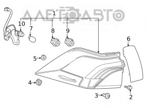 Outer Wing Light Cover Rear Left Toyota Rav4 19- USA built