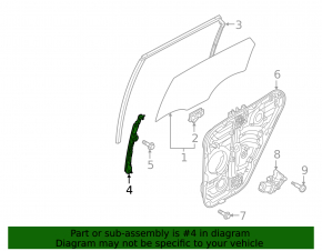 Rear left door glass guide Hyundai Tucson 16-21