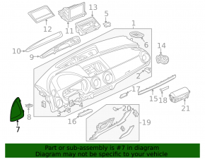 Front panel trim right side Audi A3 8V 15-20 4d, 5d black