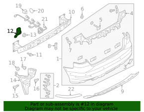Rear bumper mount left Audi A3 8V 16-18 e-tron