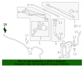 Right windshield washer nozzle for Buick Encore 13-22