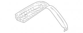 Upper right trunk door trim Mercedes GLS-class X166 13-19 gray