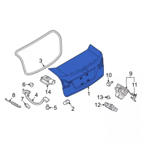 Trunk lid Ford Fiesta 11-13 4d prerest without spoiler