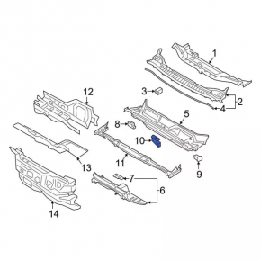 Ford Fusion mk5 13-20 front left windshield wiper grille drain (central)