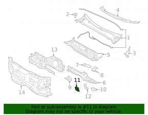 Ford Fusion mk5 13-20 front left windshield wiper grille drain (central)