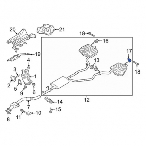 Rear left muffler bracket Ford Explorer 20-24