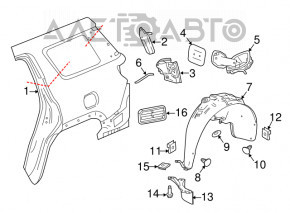 Left ventilation shield Chevrolet Bolt 17-