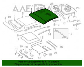 Panorama assembly Mercedes GLA 15-20 gray curtain