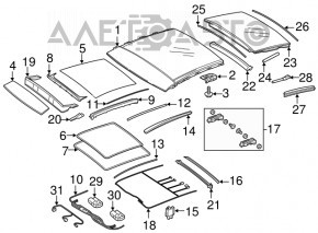 Panorama assembly Mercedes GLA 15-20 gray curtain