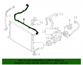 Left upper cooling system hose for Kia EV6 22-24