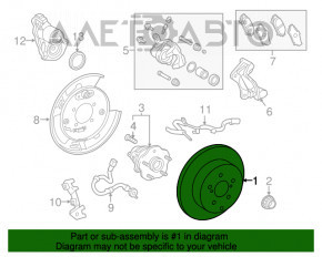 Brake disc rear left Lexus RX350 RX450h 16-22