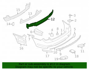 Rear Bumper Absorber BMW 7 F01 11-15 Without m package, 750, 740, 760Li