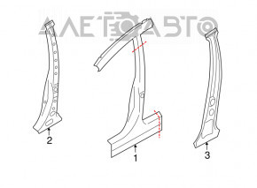 Subaru B10 Tribeca gray right center pillar
