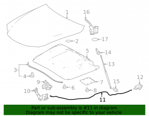 Lexus IS 14-20 Hood Release Cable