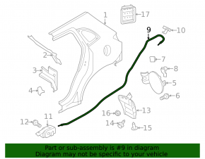 Fuel tank lock cable Mitsubishi Outlander Sport ASX 10-23