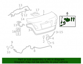 Toyota Camry v40 07-11 keyless trunk lid lock cylinder