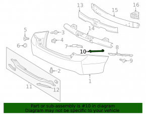 Rear bumper bracket left Honda Accord 13-17