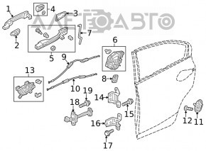 Honda Insight 19-22 gray front left inner door handle