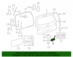 Toyota Sequoia 2010 tailgate handle