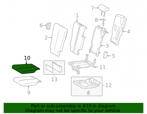 Rear row of seats center 2nd row Toyota Sienna 15-18 gray, for 8 seats