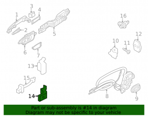Lower rear right door hinge for Infiniti G25 G35 G37 4d 06-14