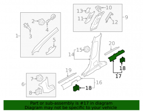 Kia Sportage 23-26 HEV black inner rear right door sill plate