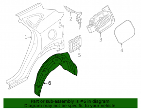 Rear right fender liner Hyundai Tucson 22-24 2.5 USA