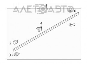 Left threshold Hyundai Santa FE 19-23 structure, broken fasteners, scratch