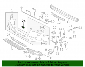 Front bumper central mount Audi A4 B8 13-16 S line