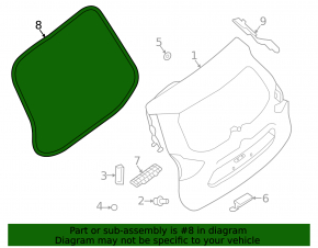 Nissan Rogue 14-20 tailgate rubber seal