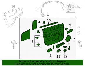 Door trim card front left Chevrolet Cruze 11-15