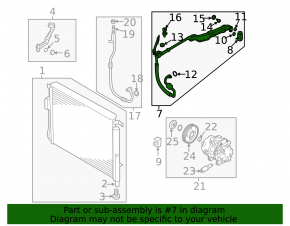 Air conditioner tube heater-condenser-compressor Kia Sorento 19-20 3.3 under auto with heater 3 rows