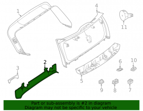 Upper trunk door trim Mercedes W167 GLE 350 450 20-23 on the body, cracks in the fasteners