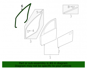 Front right door seal for Mazda3 03-09