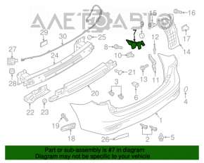 Right rear bumper mount for Mazda 5 13-15