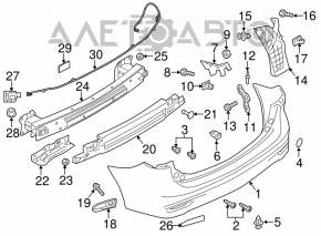 Right rear bumper mount for Mazda 5 13-15