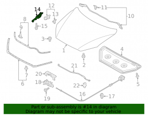 Hood hinge left Mazda CX-5 13-16