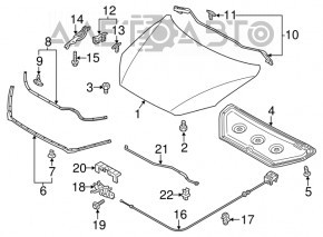 Hood hinge left Mazda CX-5 13-16