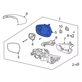 Right mirror housing for Ford Mustang Mach-E 21-25